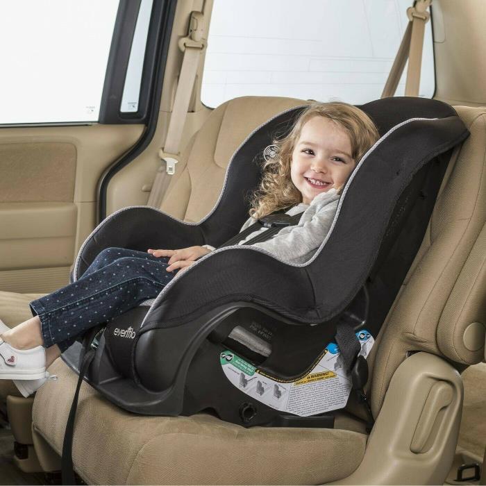 Evenflo Tribute LX Convertible Car Seat - Black & Grey w/ Storage bag