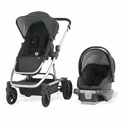 GB Evoq 4 in 1 Infant Safe Car Seat Stroller Compact Travel System, Charcoal