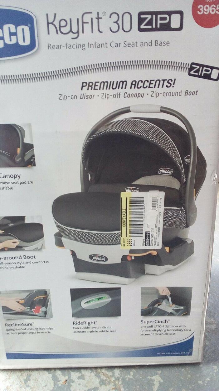 Chicco KeyFit 30 Zip Infant Car Seat BLACK /GRAY  Manhattan Brand new