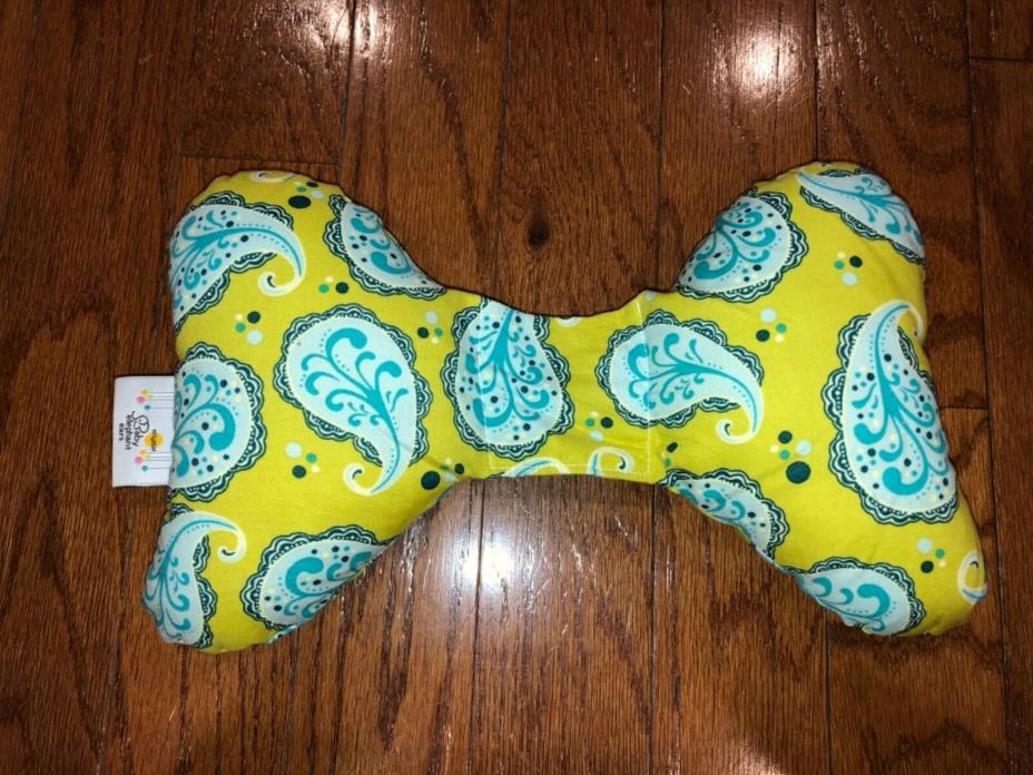 Baby elephant ears head support pillow for car seat stroller swing green paisley