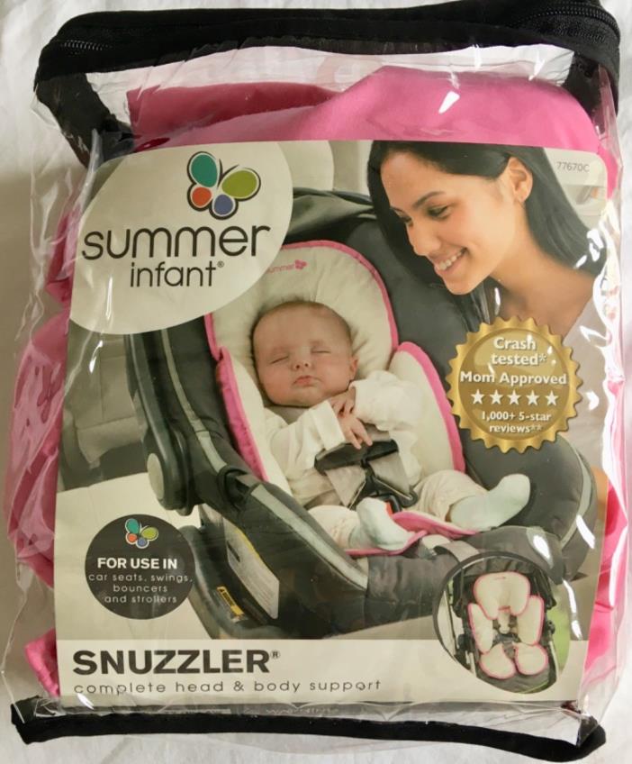NEW Summer Infant Snuzzler Head Support for Car Seats and Strollers - Pink