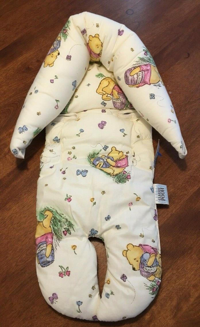 Classic Pooh INFANT HEAD SUPPORT Car Seat Cover Cushion Baby Ivory Winnie Rare