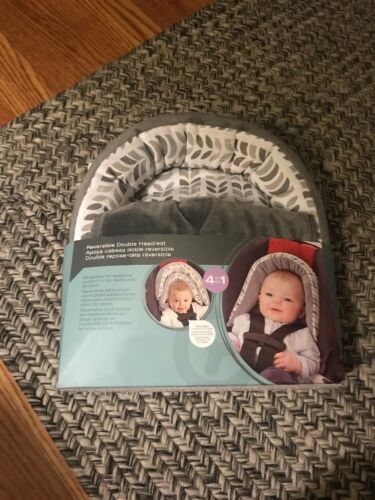 2 Zobo Reversible Double Car Seat and Stroller Headrest - Gray Machine Washable