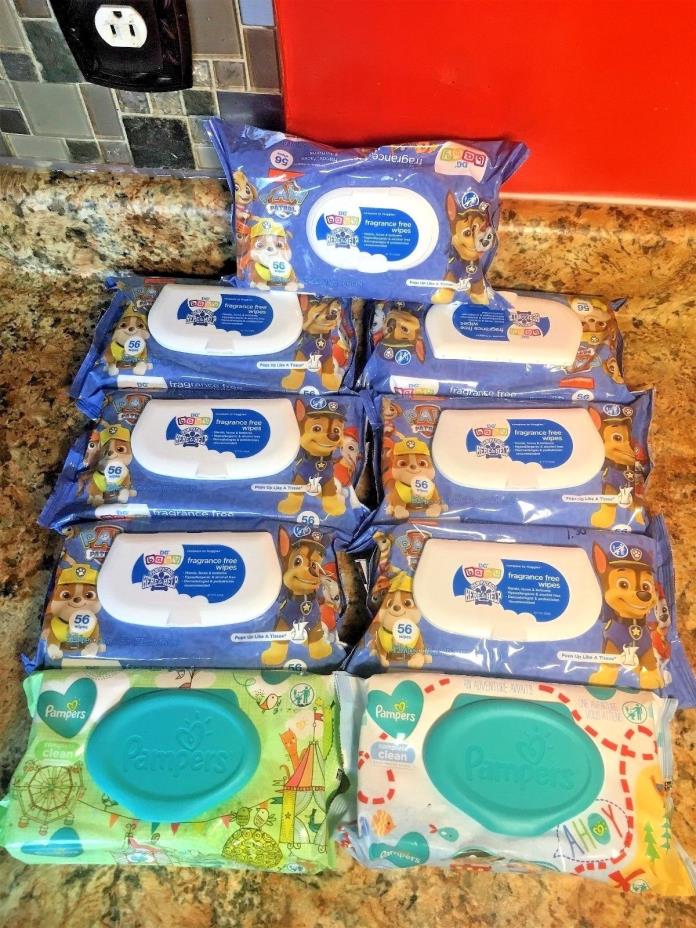 WholeSale Lot of 10x cases - 2 Pampers Baby Fresh Wipes & 8 DG fragance free NEW