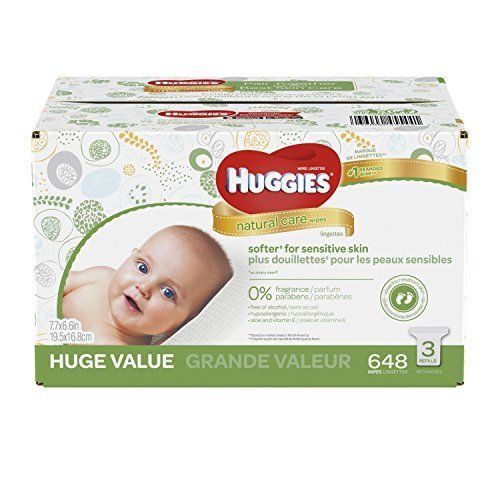HUGGIES Natural Care Baby Wipes, Refill Pack (648 Sheets Total)