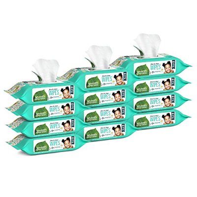 Thick & Strong Free and Clear Baby Wipes Refill, Pack of 12 (Total 768 Count)