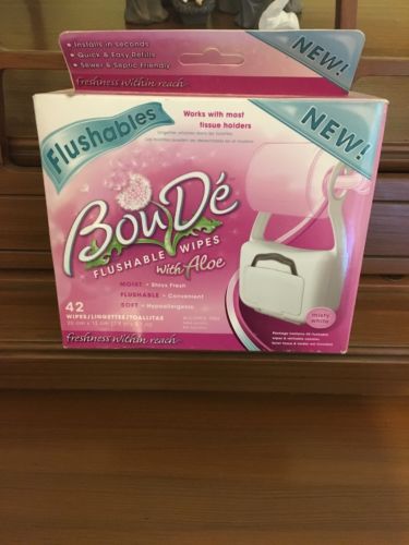 Boude Wipes Hanging Flushable Wipe Dispenser, 42 Count Wipes