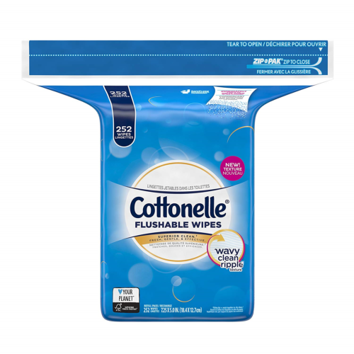 Cottonelle Flushable Wipes 252ct Refill