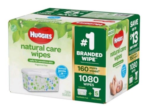 Huggies Natural Care Baby Wipe Refill, Fragrance-Free Hypoallergenic (1,080 Ct)