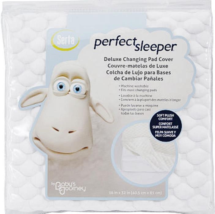 SERTA Perfect Sleeper DELUXE CHANGING PAD COVER Ivory PLUSH ~ New in Package