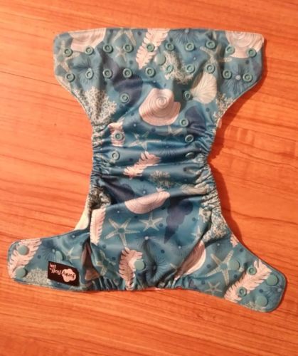 One Size Funky Fluff Lux Cloth Pocket Diaper Blue