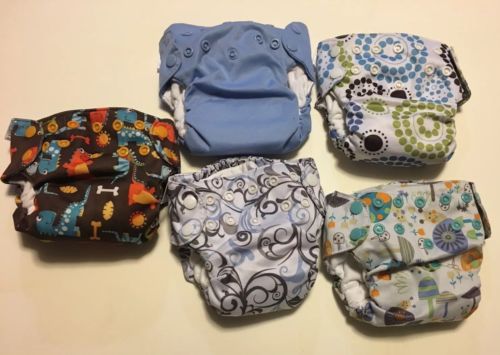 Lot of 5 Blueberry Newborn Simplex Diapers