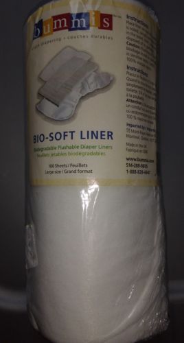 New Bummis Bio-Soft Liner 100 Sheets Large Baby Infant Toddler Diapers Cloth