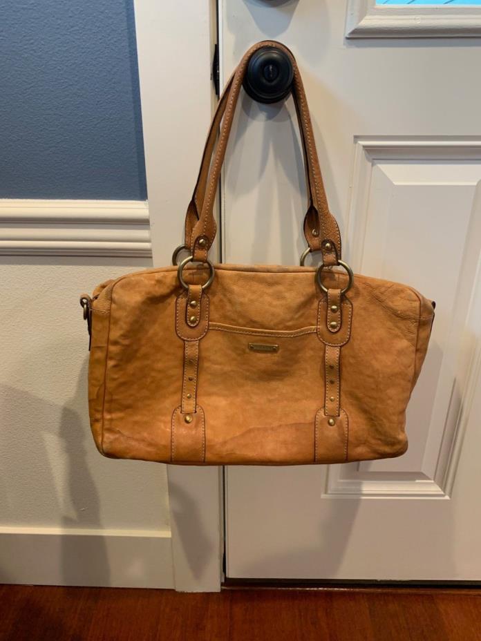 Storksak Elizabeth Leather Tan Diaper Bag