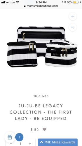 Jujube Be Equipped Set Of 3 NWOT! First Lady Print, Retail Is $50, Sold Out!