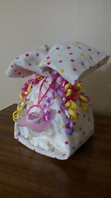 Diaper Cake Stork Bundle Baby Shower Gift for Girl