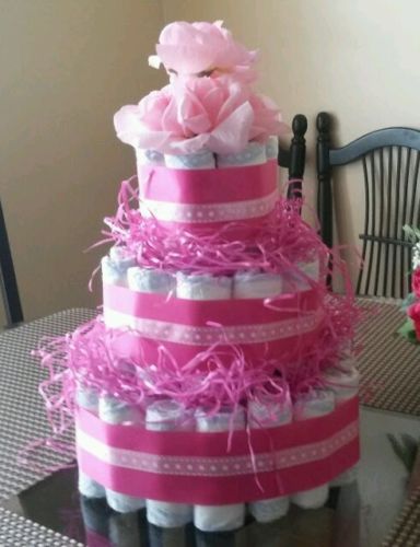 Baby Girl pink Diaper Cake