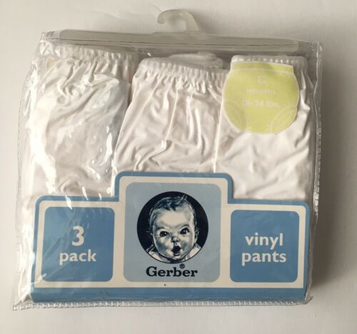 NEW 3 Pack GERBER VINYL PANTS 12M  18-24 lbs 100% Vinyl Baby Toddler