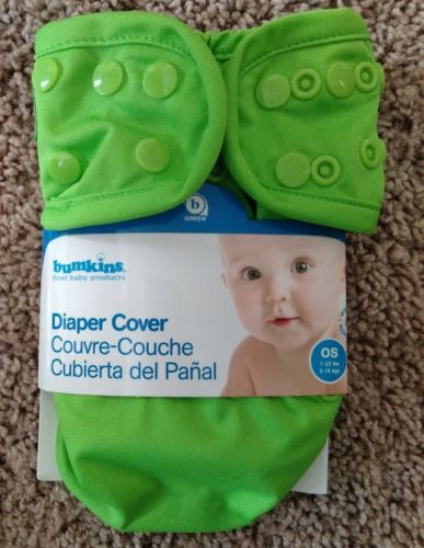 Bumkins Cloth Diaper One Size Waterproof PUL Cover All Snap Closure Lime green