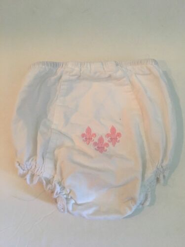 Baby Bloomers Diaper Cover Panties Embroidered Monogrammed Fleur de lis Size S