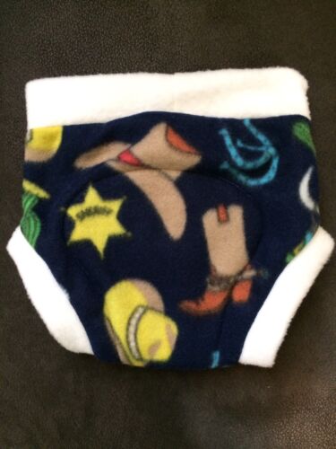 Fleece soaker diaper cover overnight cloth diaper shortie Cowboy Western