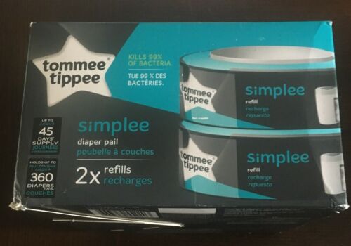 Tommee Tippee Simplee Diaper Pail Refill Cartridge, 180 Count/360 total (2 Pack)