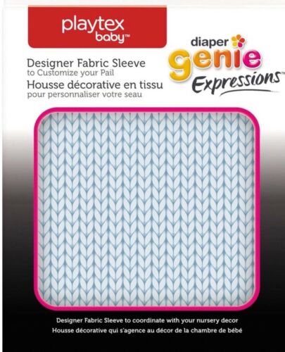 Playtex Baby Diaper Genie Expressions Designer Fabric Sleeve Blue Knit