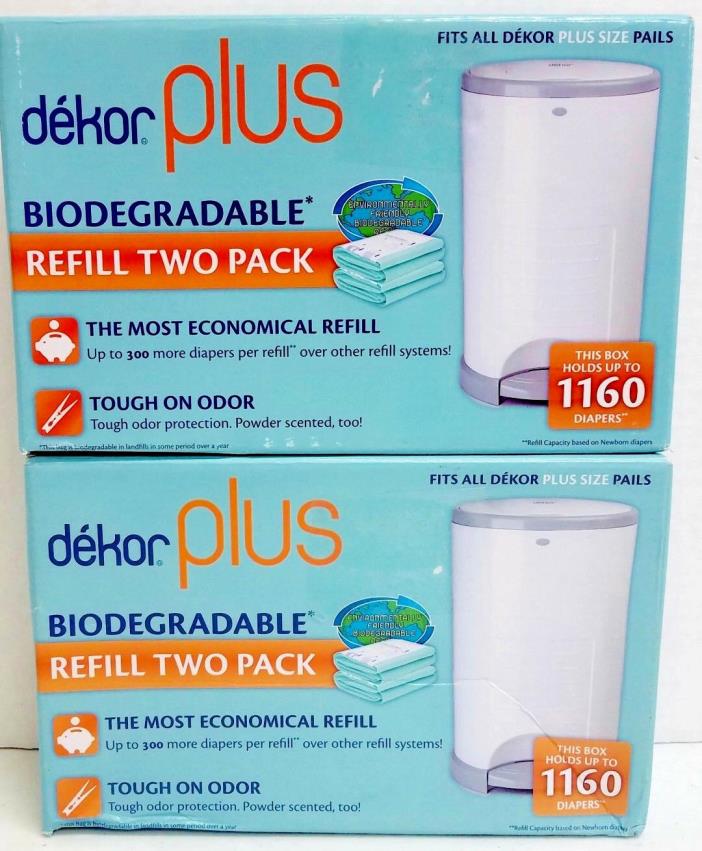 Dekor Plus Biodegradable Refill 4 Pack For All Plus Size Pails Powder Scent