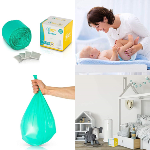 Diaper Pail Bags Compatible W Ubbi Baby Pails – 100 Pack Plastic Garbage Refill