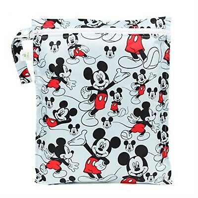 Bumkins Disney Mickey Mouse Waterproof Wet Bag, Washable, Reusable for Travel,