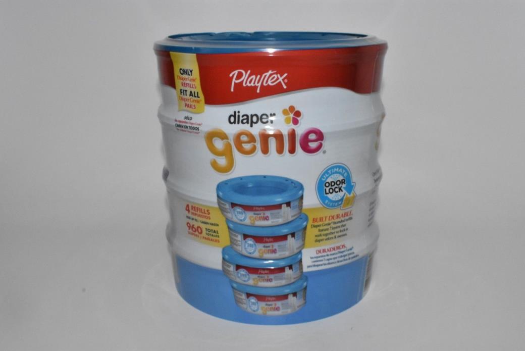 Playtex Baby Diaper Genie Refills, 4 Refills, 960 Diaper count New