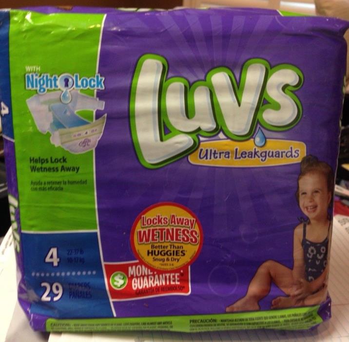 Luvs Ultra Leakguard Size 4  Diapers  (Pack of 29) - New
