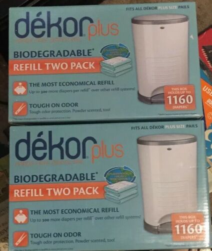 Diaper Dekor Plus Diaper Pail Liner Refills Biodegradable 2 Boxes 4 Count Refill