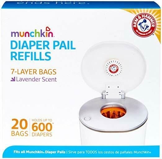 Munchkin Arm & Hammer Diaper Pail Snap, Seal and Toss Refill Bags, 20 Bags, Hold