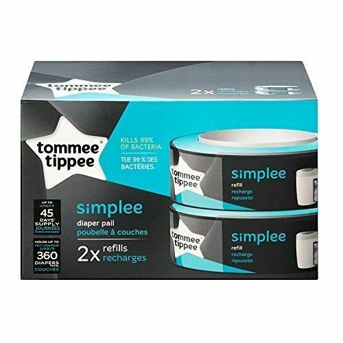 Tommee Tippee Simplee Diaper Pail Refill Cartridge,180Ct./360 total(2 Pack) (2D)