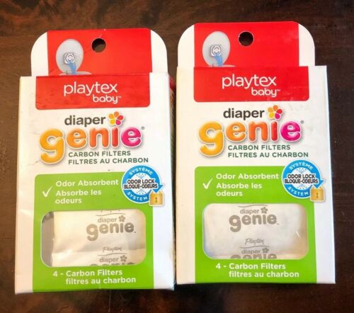 Diaper Genie Carbon Filters Refill Tray White Pack of 4 Lot Of 2 Playtex