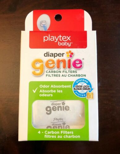 Diaper Genie Carbon Filters Refill Tray White Pack of 4 NEW NO SMOKE Playtex