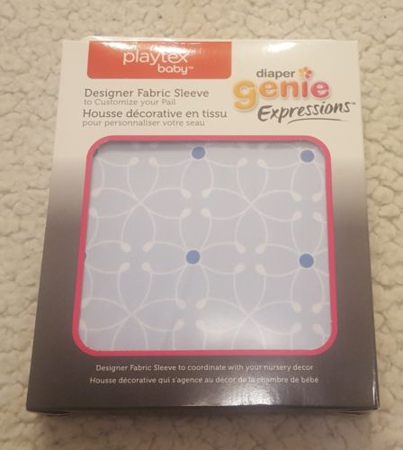 Playtex Diaper Genie Expressions Fabric Sleeve Cover Blue Starburst New!