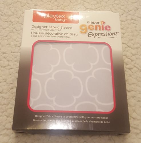 Playtex Baby DIAPER GENIE Expressions Designer Fabric Cover Sleeve Grey Clover