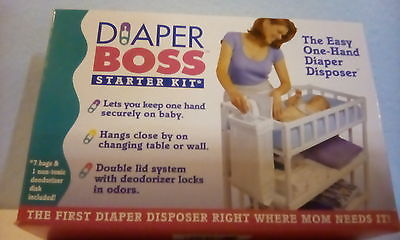 Infantino DIAPER BOSS Starter Kit COMPACT One Hand Disposal Baby Easy 2 Use NEW