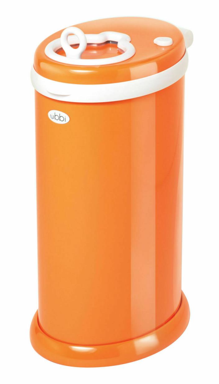 Ubbi Steel Diaper Pail, Orange  MAXIMUM ODOR CONTROL DURABLE EASY TO USE & CLEAN