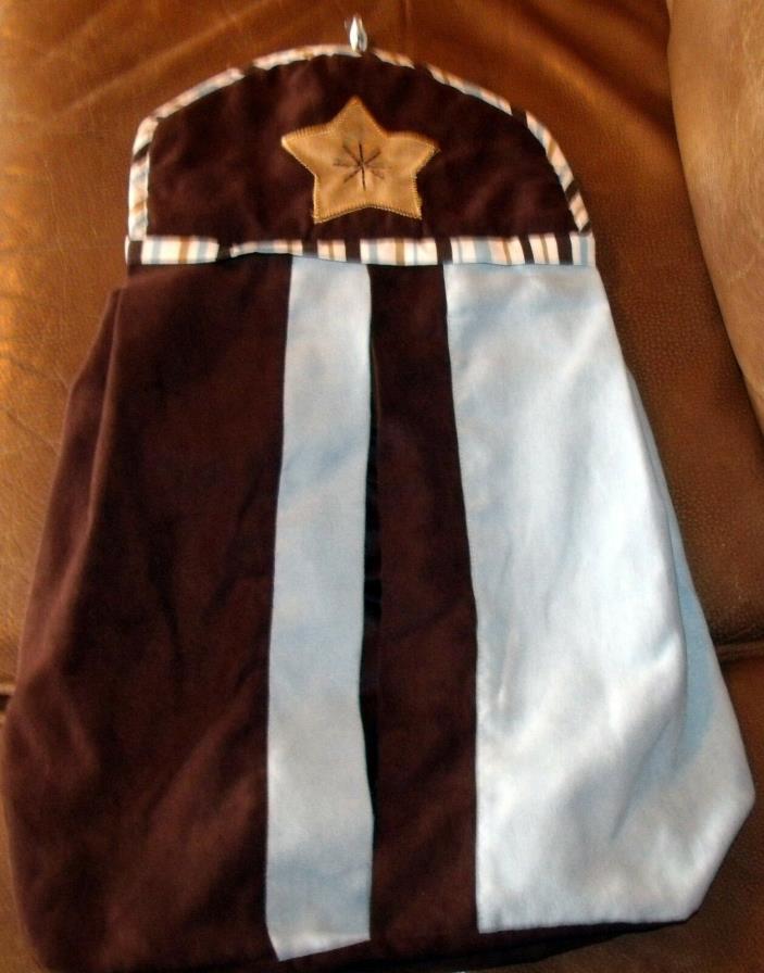 diaper stacker boys blue brown with star geenny