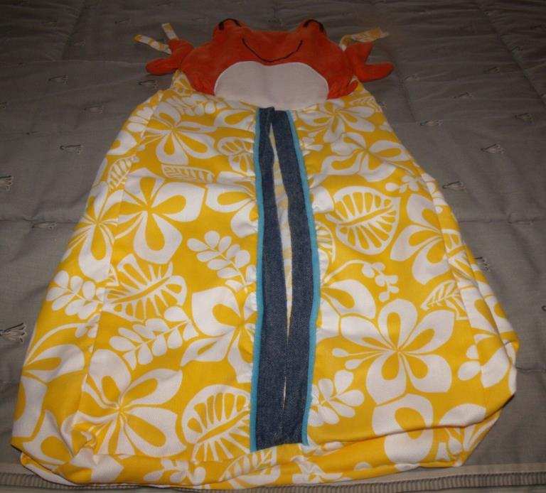carter's diaper stacker yellow with white flowers and orange and white crab