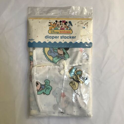 Vintage Disney Babies Dundee Cotton Diaper Stacker Mickey Minnie Pluto White