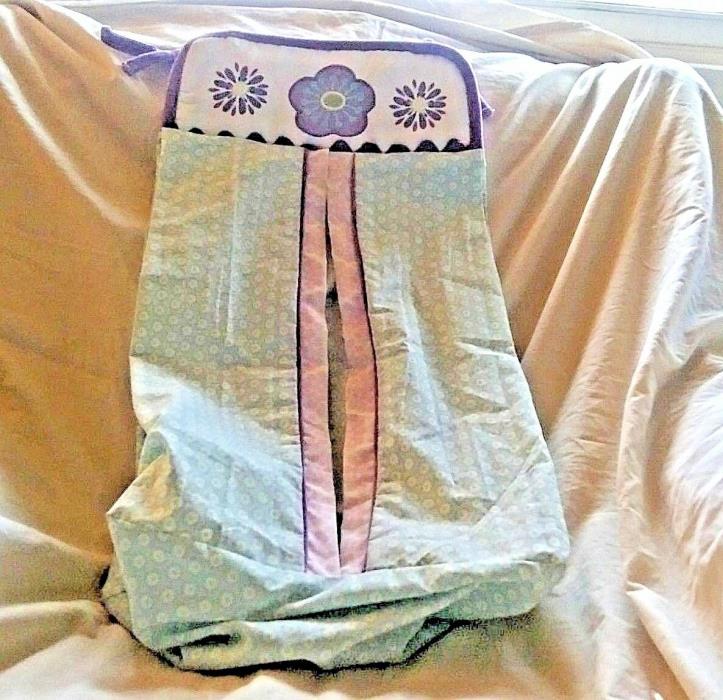 Carter's Zoo Collection Baby Diaper Stacker Crib Nursery Purple Blue Flowers