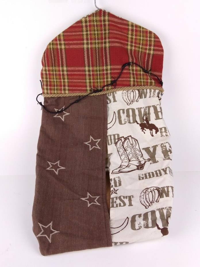 Wild West Cowboy Nursery Diaper Stacker - Brown Rust Cream