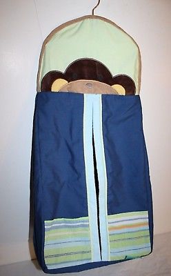 Tiddliwinks BABY MONKEY SAFARI Nursery Hanging Diaper Stacker Blue Green Target