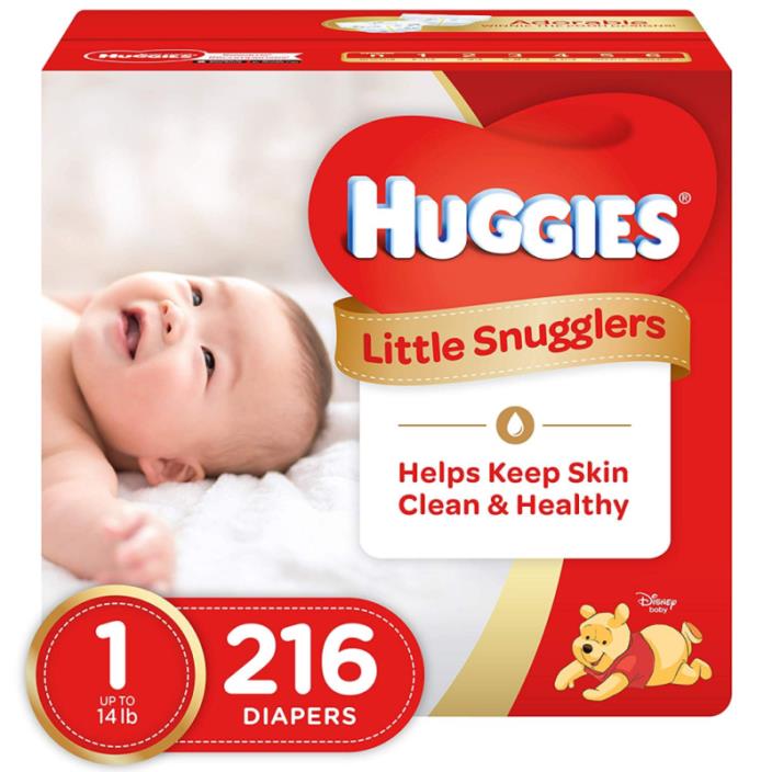 Huggies Little Snugglers Diapers - Size 1 - 216 ct