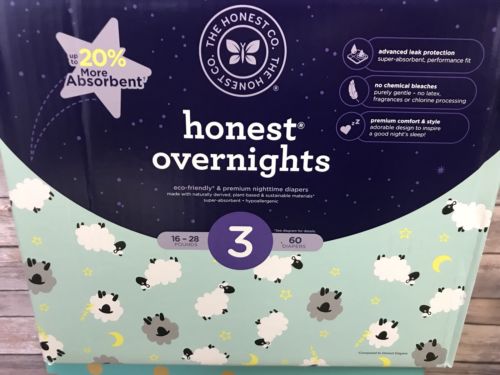 The Honest Co Overnight Diapers Size 3, 60 Count