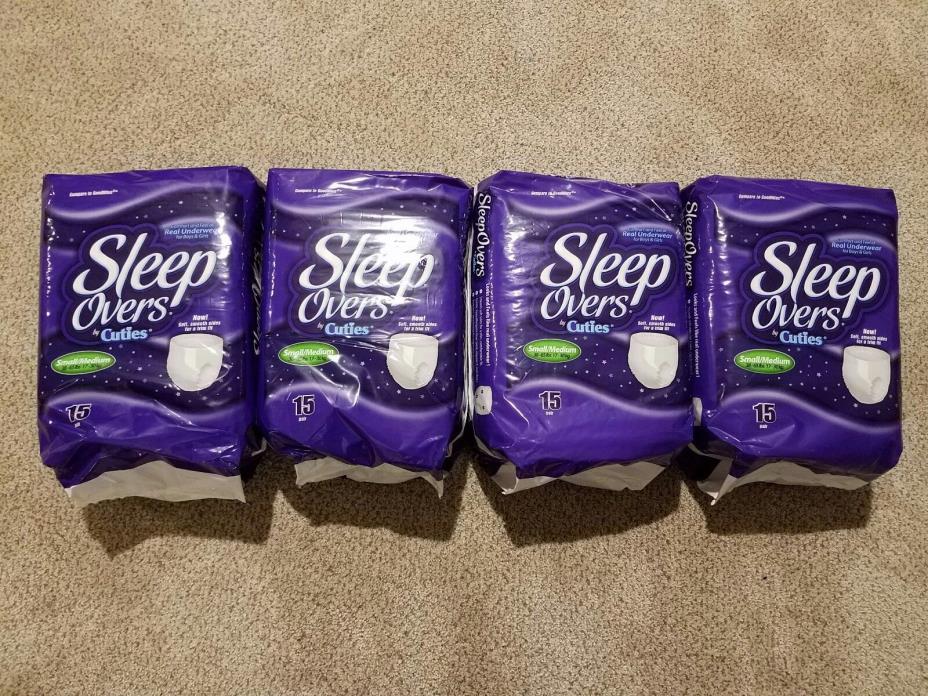 Sleep Overs by Cuties Small/Medium (38-65 lbs). Total 60 Pullups ($.58 each!)